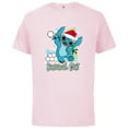 thumbnail image 1 of Disney Lilo & Stitch Holiday Santa Snowball Fight - Short Sleeve Cotton T-Shirt for Adults - Customized-Soft Pink, 1 of 5