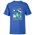 thumbnail image 1 of Disney Lilo & Stitch Holiday Santa Snowball Fight - Short Sleeve T-Shirt for Kids - Customized-Royal, 1 of 5