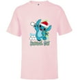 thumbnail image 1 of Disney Lilo & Stitch Holiday Santa Snowball Fight - Short Sleeve T-Shirt for Kids - Customized-Soft Pink, 1 of 5