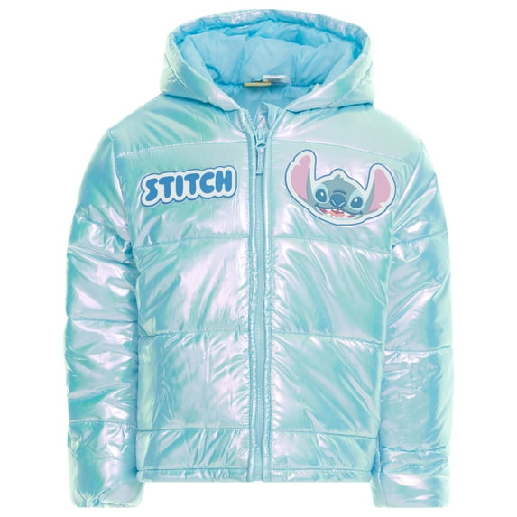 Disney Lilo & Stitch Hooded Zip Up Puffer Jacket Little Kid to Big Kid
