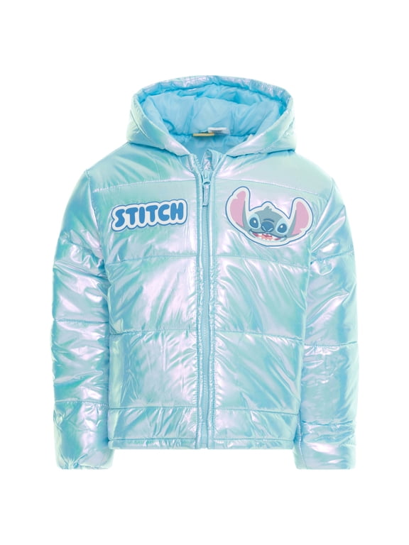 Lilo & Stitch Hooded Zip Up Puffer Jacket Little Kid to Big Kid