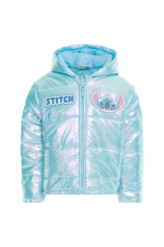 Lilo & Stitch Hooded Zip Up Puffer Jacket Little Kid to Big Kid