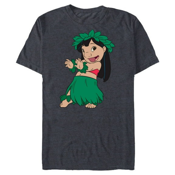 Disney Lilo & Stitch Hula Dance - Short Sleeve Blended T-Shirt for Adults -Customized-Navy Heather