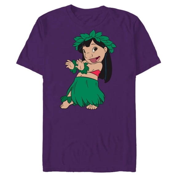 Disney Lilo & Stitch Hula Dance - Short Sleeve Blended T-Shirt for Adults -Customized-Purple
