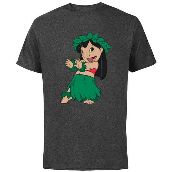 Disney Lilo & Stitch Hula Dance - Short Sleeve Cotton T-Shirt for Adults -Customized-Charcoal