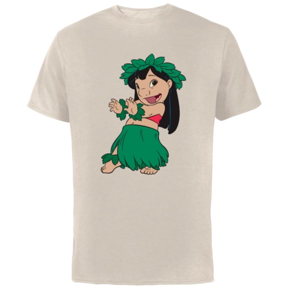 Disney Lilo & Stitch Hula Dance - Short Sleeve Cotton T-Shirt for Adults -Customized-Natural