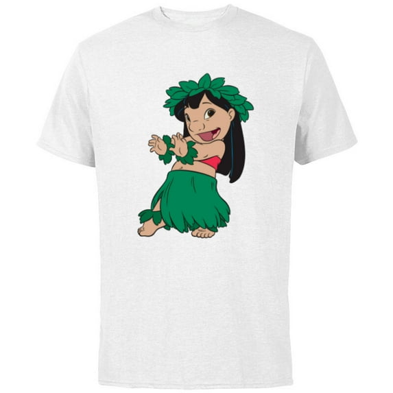 Disney Lilo & Stitch Hula Dance - Short Sleeve Cotton T-Shirt for Adults -Customized-White