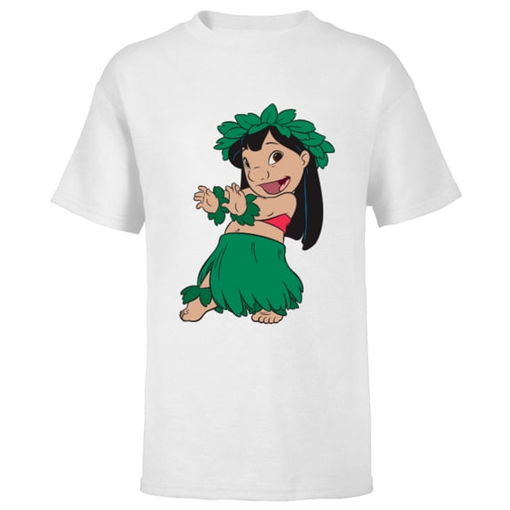 Disney Lilo & Stitch Hula Dance - Short Sleeve T-Shirt for Kids -Customized-White