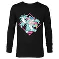 thumbnail image 1 of Disney Lilo & Stitch Ice Cream Retro 90s Beach - Long Sleeve T-Shirt for Men -Customized-Black, 1 of 5