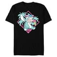 thumbnail image 1 of Disney Lilo & Stitch Ice Cream Retro 90s Beach - Short Sleeve Blended T-Shirt for Adults -Customized-Black, 1 of 5