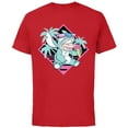 thumbnail image 1 of Disney Lilo & Stitch Ice Cream Retro 90s Beach - Short Sleeve Cotton T-Shirt for Adults -Customized-Red, 1 of 5