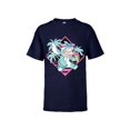 thumbnail image 1 of Disney Lilo & Stitch Ice Cream Retro 90s Beach - Short Sleeve T-Shirt for Kids -Customized-Athletic Navy, 1 of 4