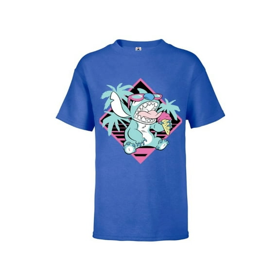 Disney Lilo & Stitch Ice Cream Retro 90s Beach - Short Sleeve T-Shirt for Kids -Customized-Royal