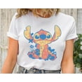 Disney Lilo & Stitch In Hawaiian Floral Print, Cute Stitch Tee, WDW