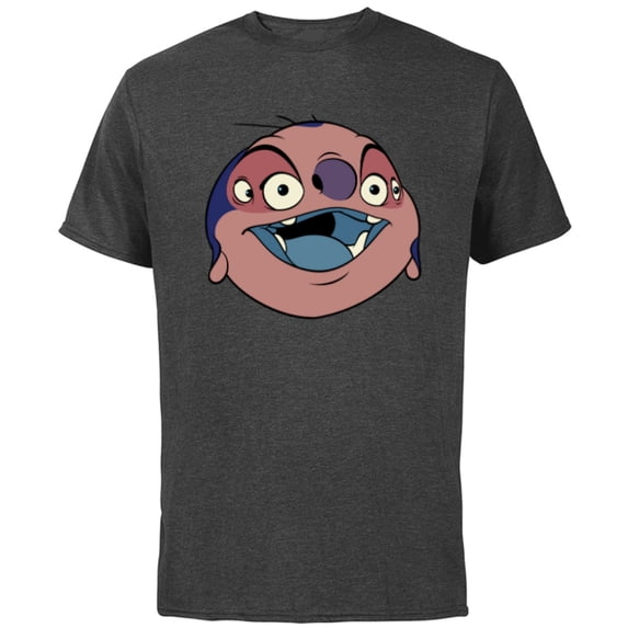 Disney Lilo & Stitch Jumba Jookiba Smiling Big Face Costume - Short Sleeve Cotton T-Shirt for Adults - Customized-Charcoal