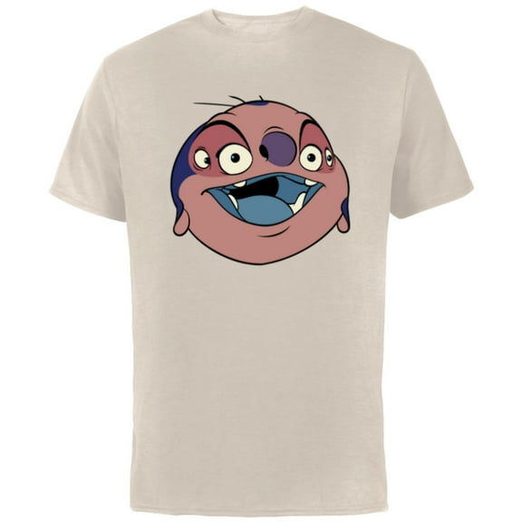Disney Lilo & Stitch Jumba Jookiba Smiling Big Face Costume - Short Sleeve Cotton T-Shirt for Adults - Customized-Natural