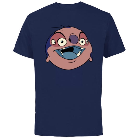 Disney Lilo & Stitch Jumba Jookiba Smiling Big Face Costume - Short Sleeve Cotton T-Shirt for Adults - Customized-Navy