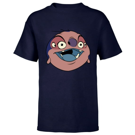 Disney Lilo & Stitch Jumba Jookiba Smiling Big Face Costume - Short Sleeve T-Shirt for Kids - Customized-Navy