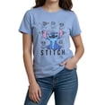 thumbnail image 1 of Disney Lilo & Stitch Juniors Graphic T-Shirt  Stitch Tee for Women, Short Sleeve, Sizes XXS-3XL Blue, 1 of 6