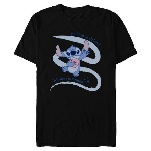 Disney Lilo & Stitch Kindness is Golden - Short Sleeve Blended T-Shirt for Adults - Customized-Black
