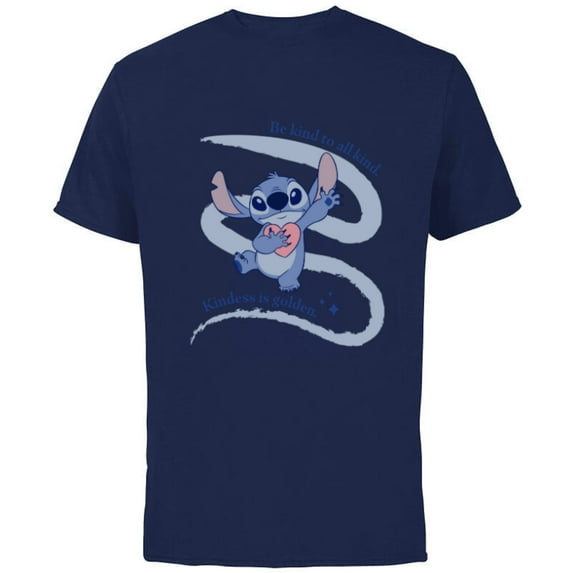 Disney Lilo & Stitch Kindness is Golden - Short Sleeve Cotton T-Shirt for Adults - Customized-Navy