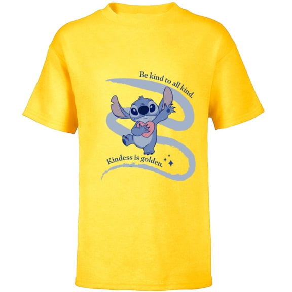 Disney Lilo & Stitch Kindness is Golden - Short Sleeve T-Shirt for Kids - Customized-Yellow