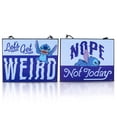 thumbnail image 1 of Disney Lilo & Stitch "Let's Get Weird" Reversible Hanging Sign Wall Art, 1 of 8