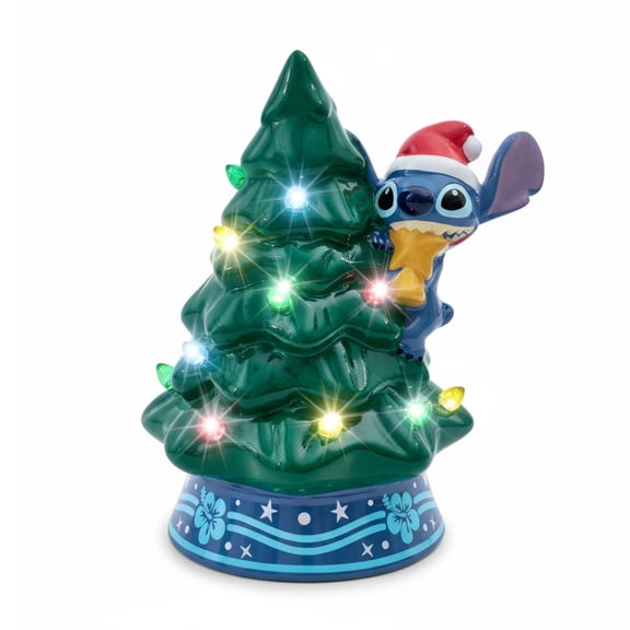 Disney Lilo & Stitch Light-Up Ceramic Christmas Tree | 6 Inches Tall
