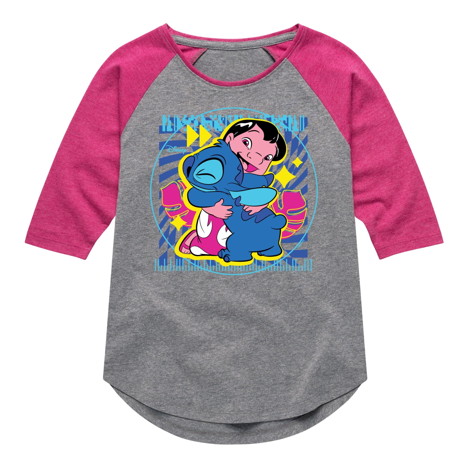 Nautinati Girls' Cotton Pack of 2 Disney Lilo & Stitch Printed T-shirts