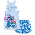 thumbnail image 1 of Disney Lilo & Stitch Little Girls Cosplay Tank Top and Active Retro Dolphin French Terry Shorts Little Kid to Big Kid, 1 of 5