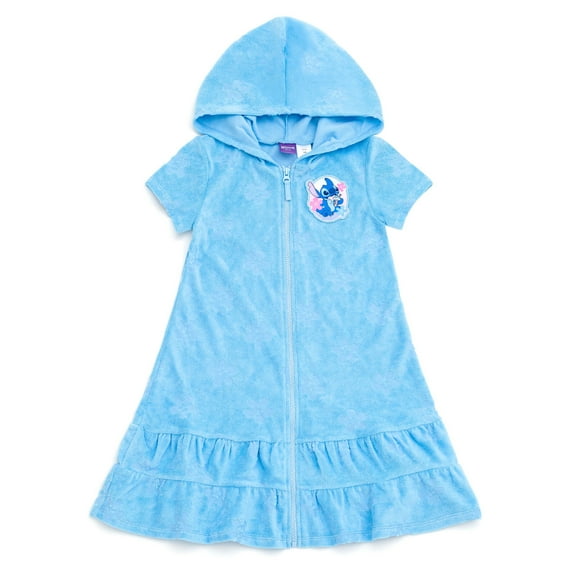 Disney Lilo & Stitch Loop Terry Cloth Hooded Zip Up Swim Cover Up Little Kid to Big Kid
