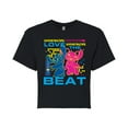 thumbnail image 1 of Disney - Lilo & Stitch - Love The Beat - Juniors Cropped Cotton Blend T-Shirt, 1 of 5