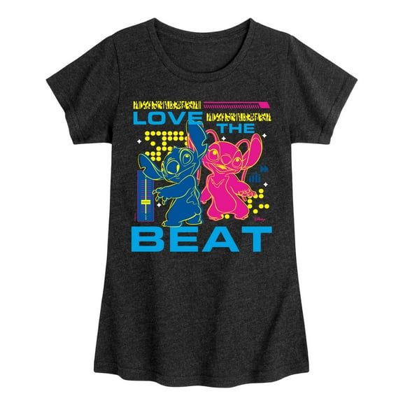 Disney - Lilo & Stitch - Love The Beat - Toddler & Youth Girls Short Sleeve Graphic T-Shirt