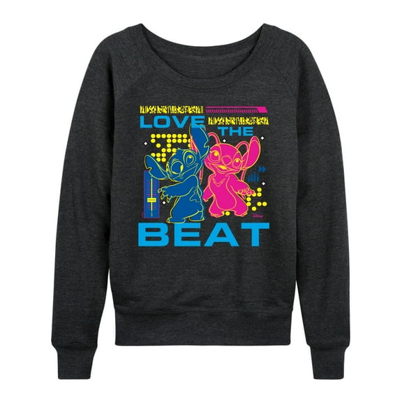 Disney - Lilo & Stitch - Love The Beat - Women's Lightweight French Terry Long Sleeve Shirt