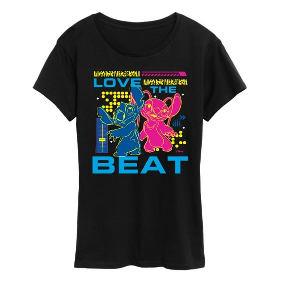 Disney - Lilo & Stitch - Love The Beat - Women's Short Sleeve Graphic T-Shirt