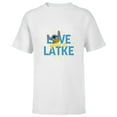 thumbnail image 1 of Disney Lilo & Stitch Love You A Latke Hanukkah - Short Sleeve T-Shirt for Kids - Customized-White, 1 of 5