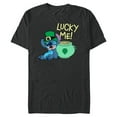 thumbnail image 1 of Disney Lilo & Stitch Lucky Me Stitch St Patrick’s Day - Short Sleeve Blended T-Shirt for Adults - Customized-Dark Heather, 1 of 5
