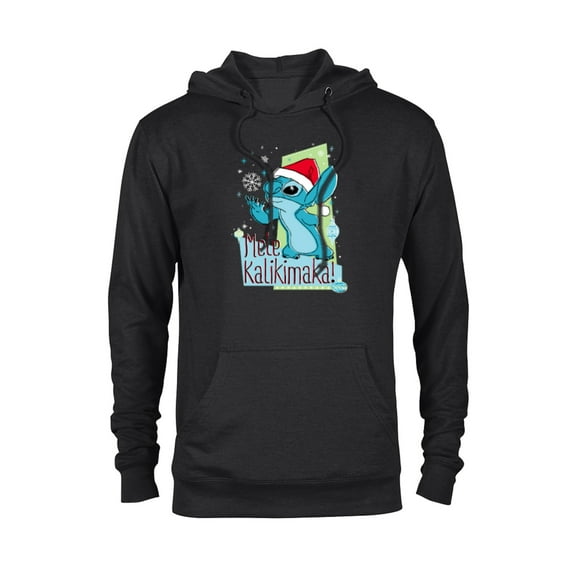 Disney Lilo & Stitch Mele Kalikimaka Holiday - Pullover Hoodie for Adults - Customized-Black