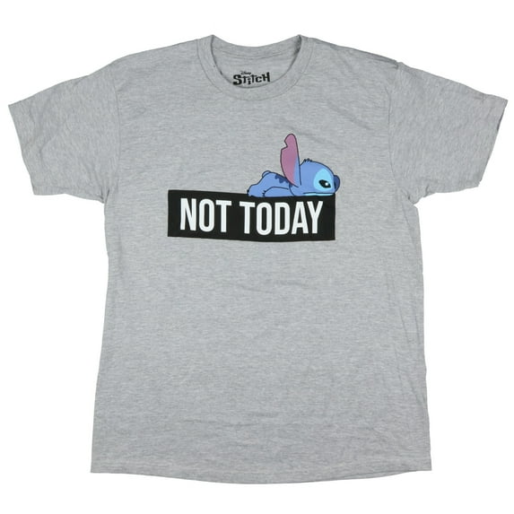 Disney Lilo & Stitch Men's T-Shirt Stitch Not Today Adult Short Sleeve Crewneck Novelty Tee