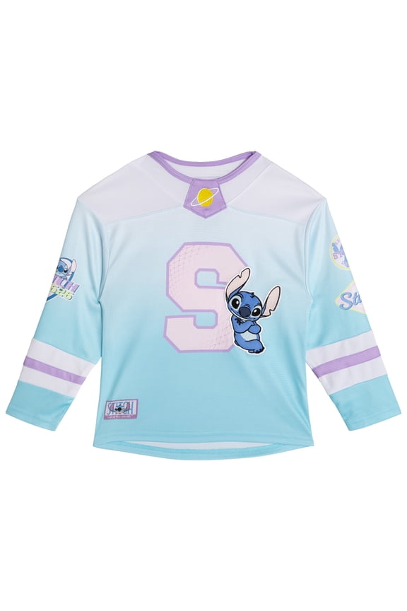 Lilo & Stitch Mesh Hockey Jersey Long Sleeve T-Shirt Toddler to Big Kid