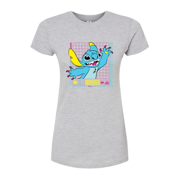 Disney - Lilo & Stitch - Neon Stitch - Juniors Fitted Graphic T-Shirt