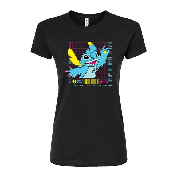 Disney - Lilo & Stitch - Neon Stitch - Juniors Fitted Graphic T-Shirt