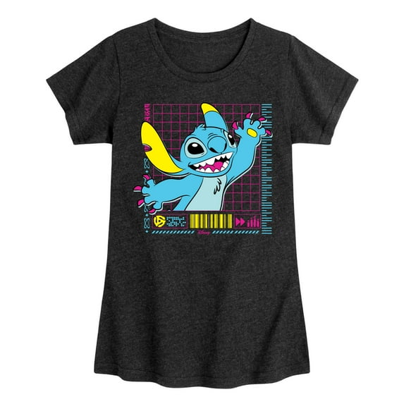 Disney - Lilo & Stitch - Neon Stitch - Toddler & Youth Girls Short Sleeve Graphic T-Shirt