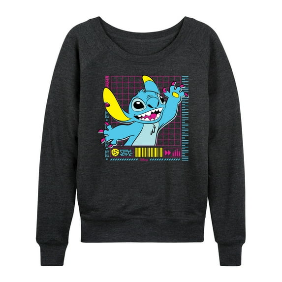 Disney - Lilo & Stitch - Neon Stitch - Women's Lightweight French Terry Long Sleeve Shirt