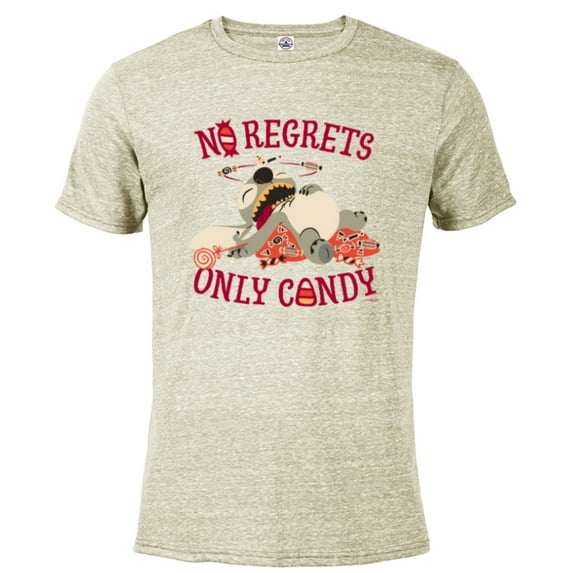 Disney Lilo & Stitch No Regrets Only Candy Halloween - Short Sleeve Blended T-Shirt for Adults - Customized-Putty Snow Heather