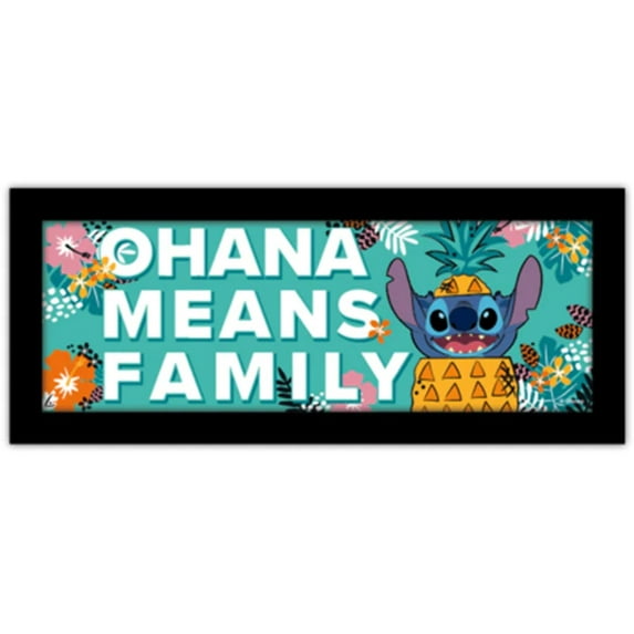 Disney Lilo Stitch Ohana Means Family 12 x 5 Framed Wall Art