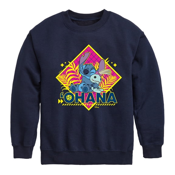 Disney - Lilo & Stitch - Ohana - Toddler & Youth Crewneck Fleece Sweatshirt