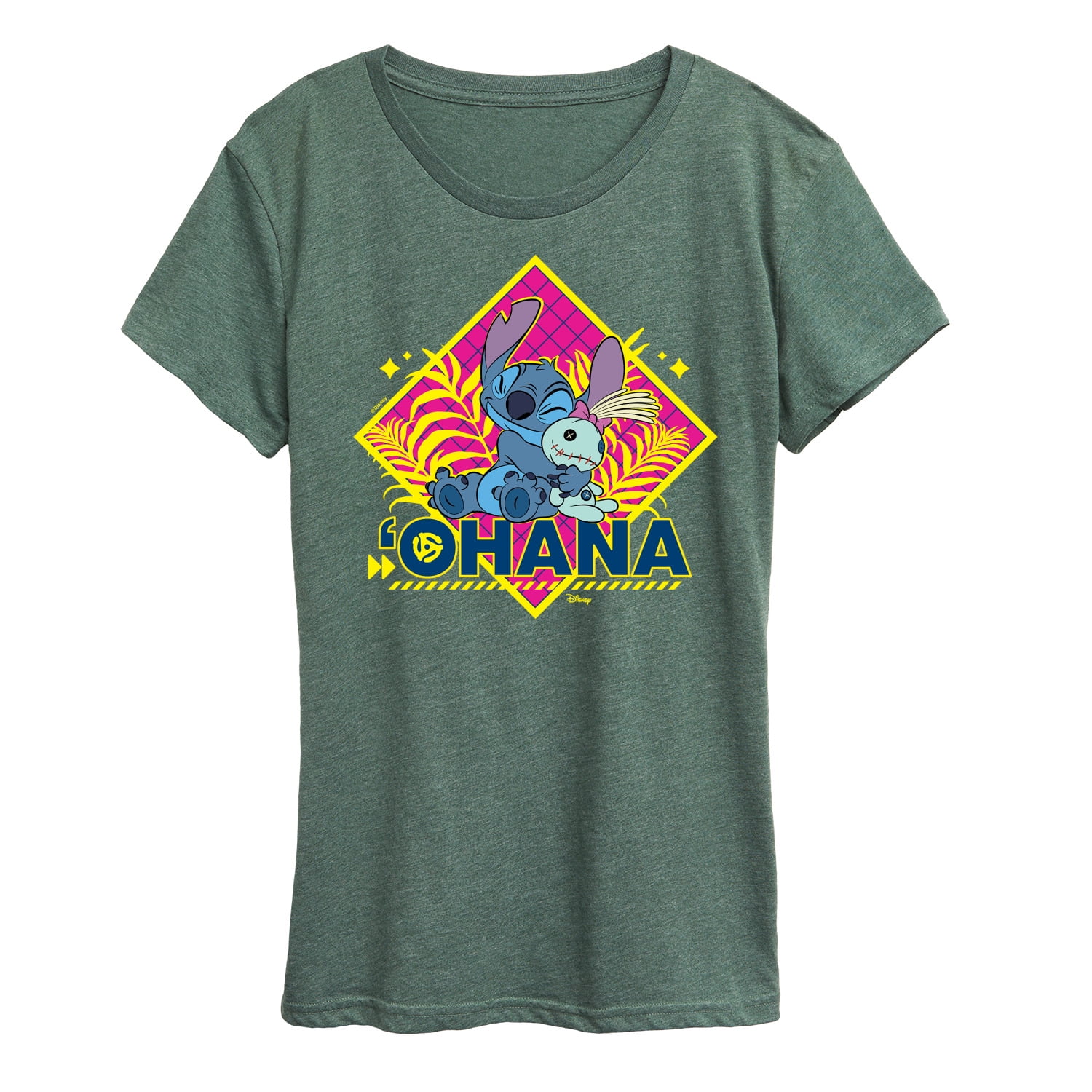 Nautinati Girls' 100% Cotton Disney Lilo & Stitch Front & Back Graphic Oversized T-shirt