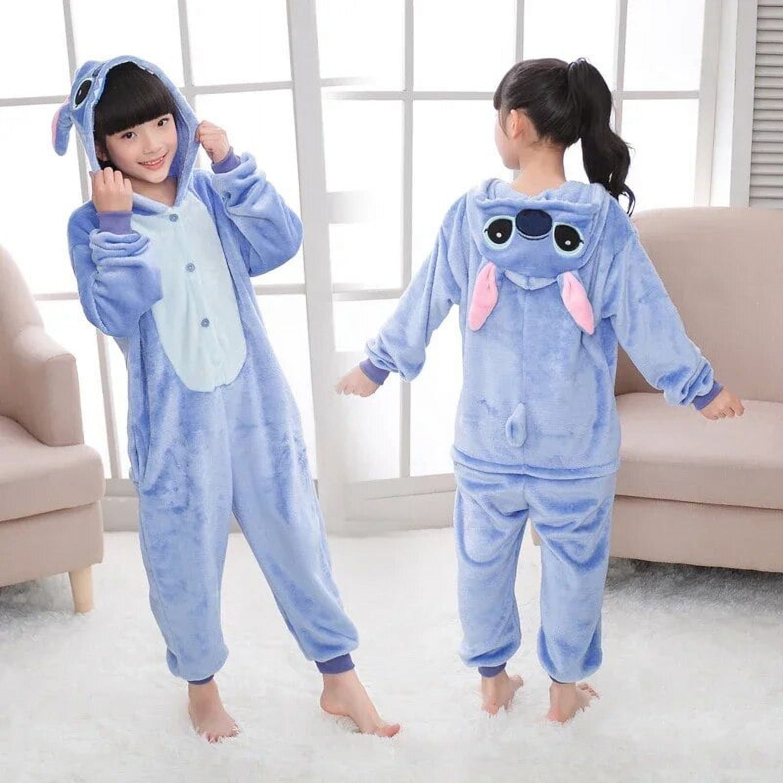 Disney Lilo & Stitch One-Piece Pajamas Children Cartoon Plush Kigurumi ...