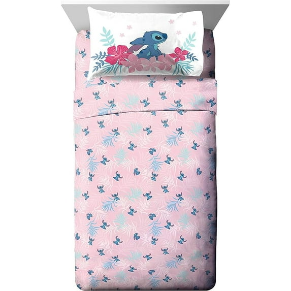 Disney Lilo & Stitch Paradise Dream 4 Piece Queen Size Bed Sheets Set - Kids Bedding